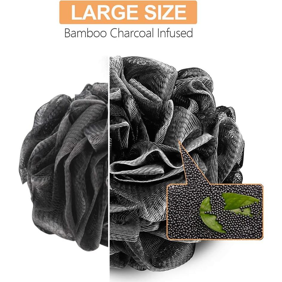 Esponja de Baño Novosun Set 4 Piezas Exfoliante 75g Negro