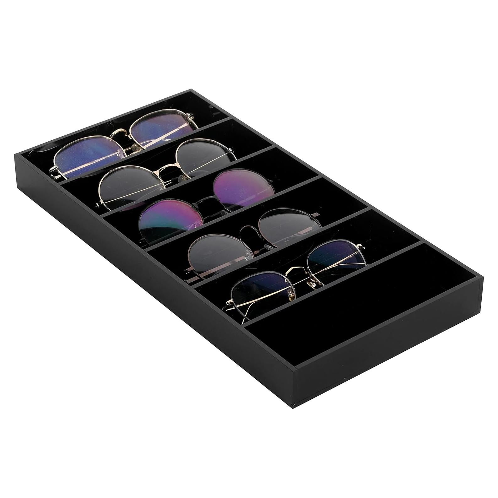 Organizador de Gafas MyGift Acrílico Negro 6 Compartimentos