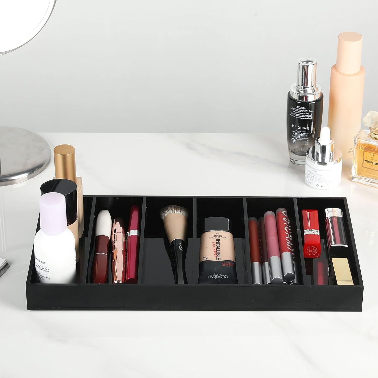 Organizador de Gafas MyGift Acrílico Negro 6 Compartimentos