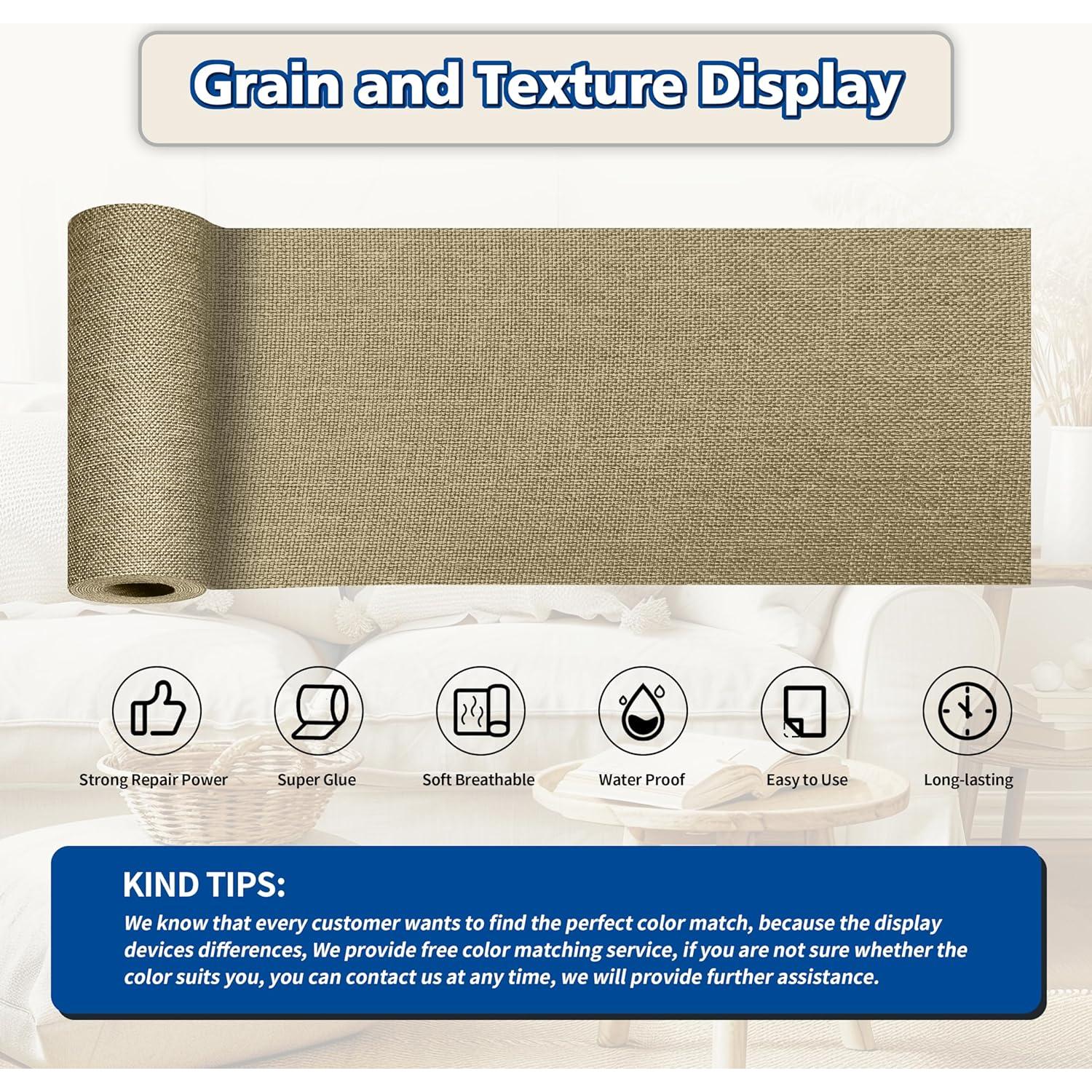 Kit de Parche de Reparación de Tela KING MOUNTAIN 10x160 cm Beige