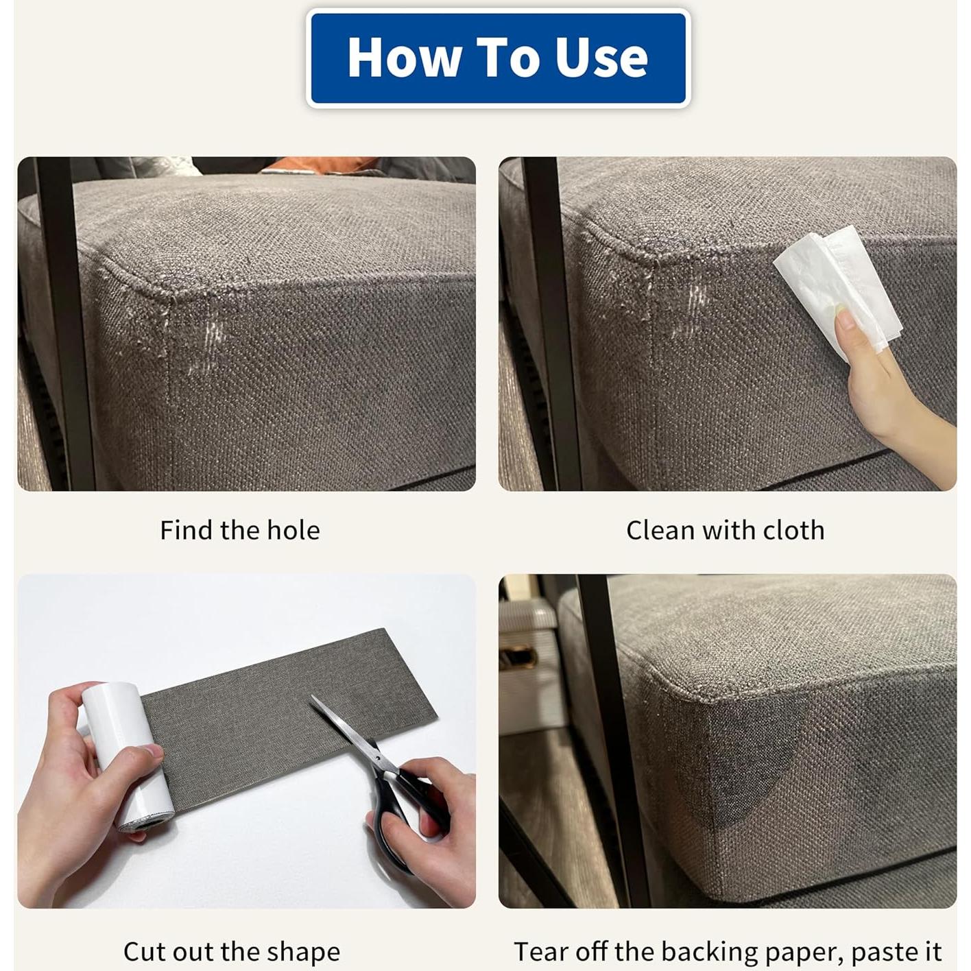 Kit de Parche de Reparación de Tela KING MOUNTAIN 10x160 cm Beige