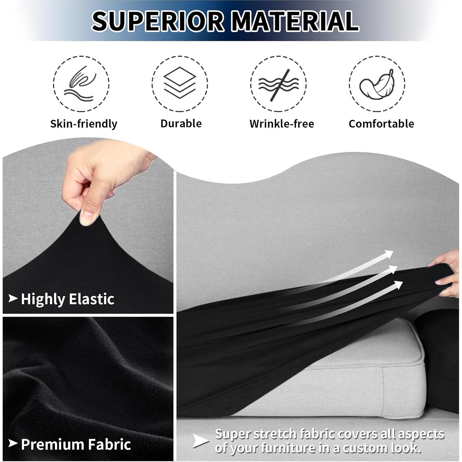 Funda de Cojín de Sofá PureFit 100% Impermeable Negro