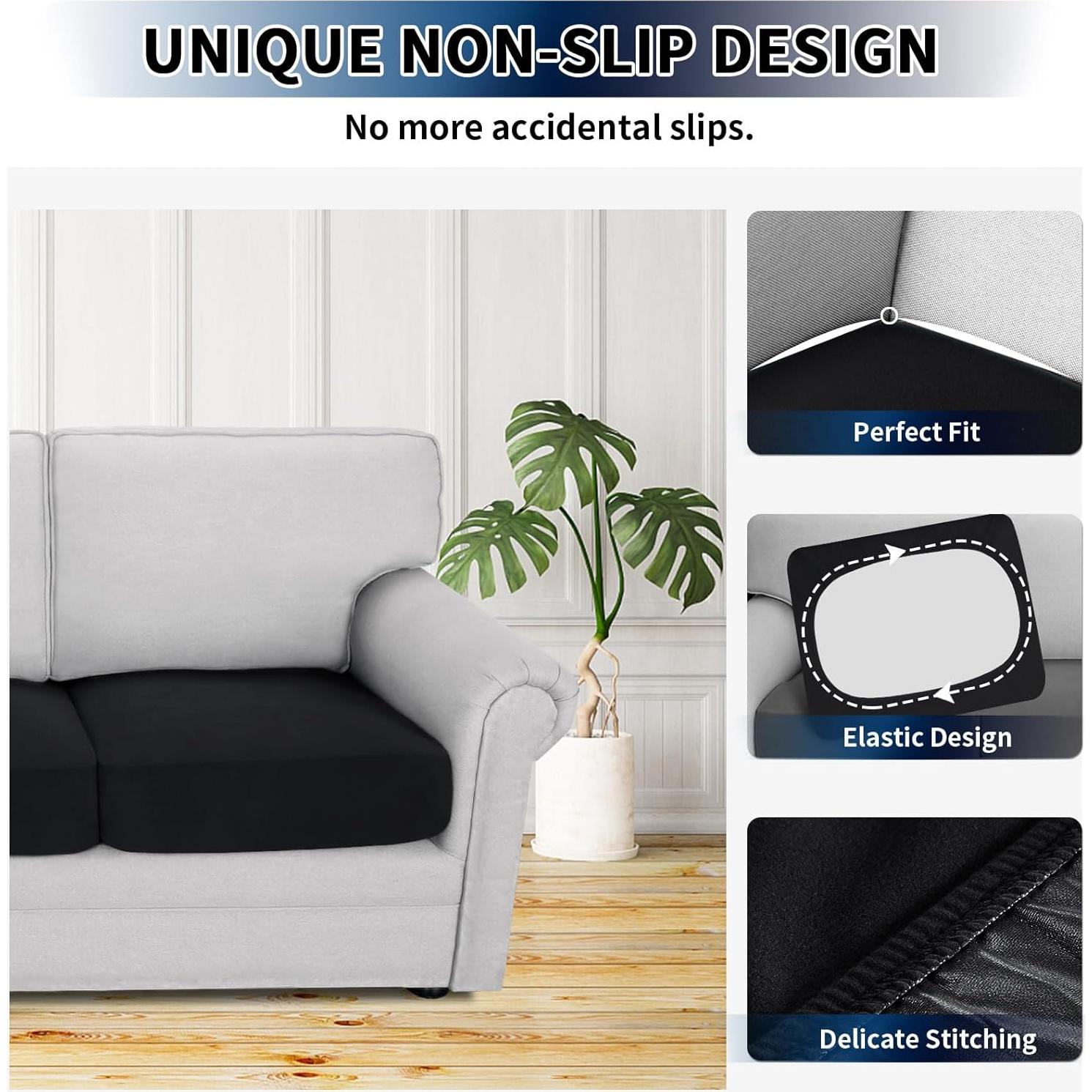 Funda de Cojín de Sofá PureFit 100% Impermeable Negro