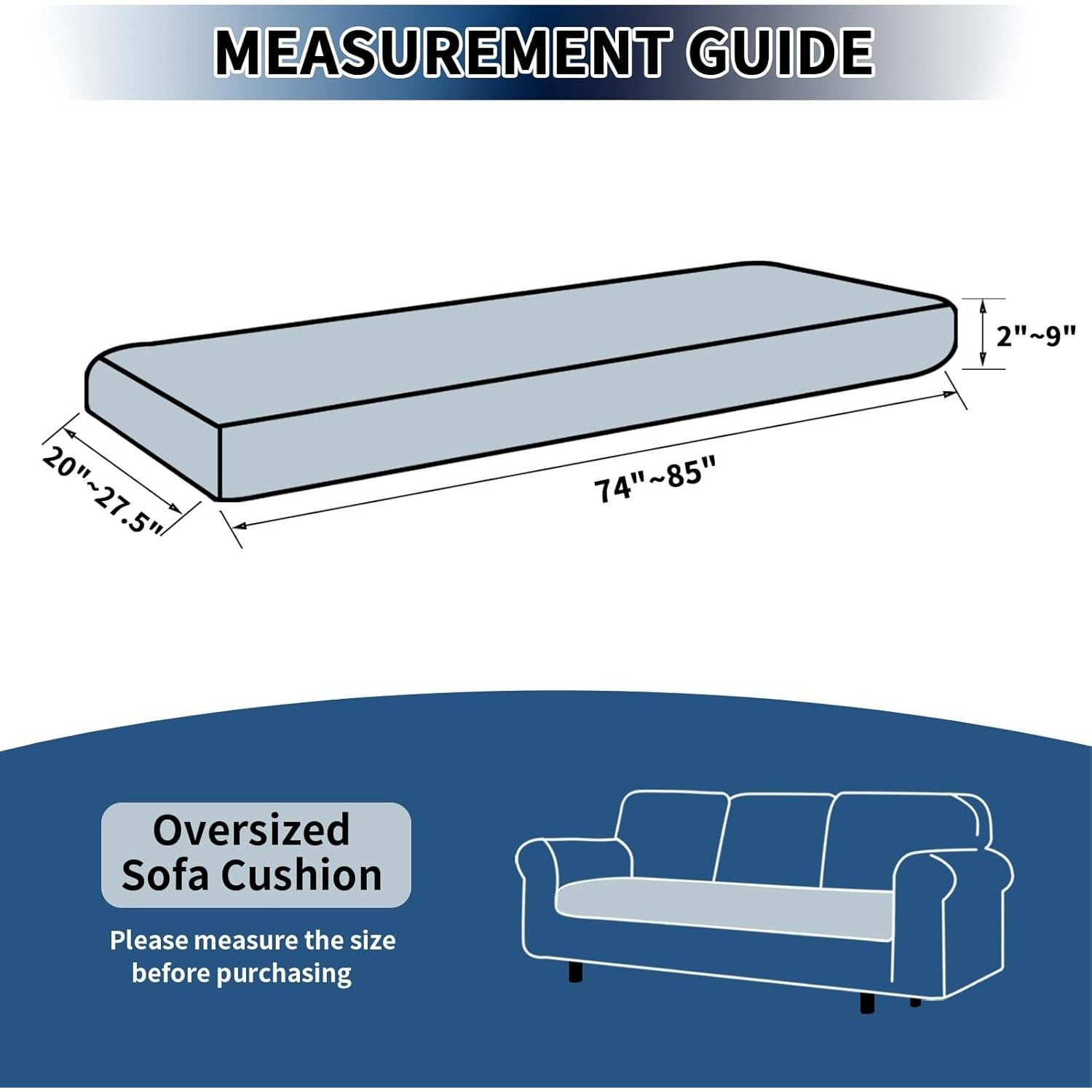 Funda de Cojín de Sofá PureFit 100% Impermeable Negro