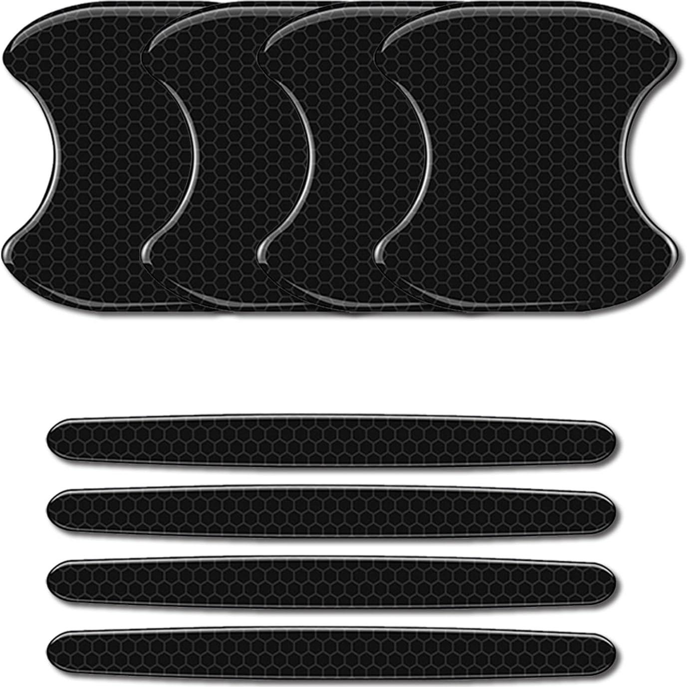 8Pcs Car Door Handle Bowl Sticker, Reflective Car Door Handle Paint Scratch Protector, Self-Adhesive Scratch Collision Protection Guard, Auto Exterior Decor Universal for SUV Truck RV (Black)