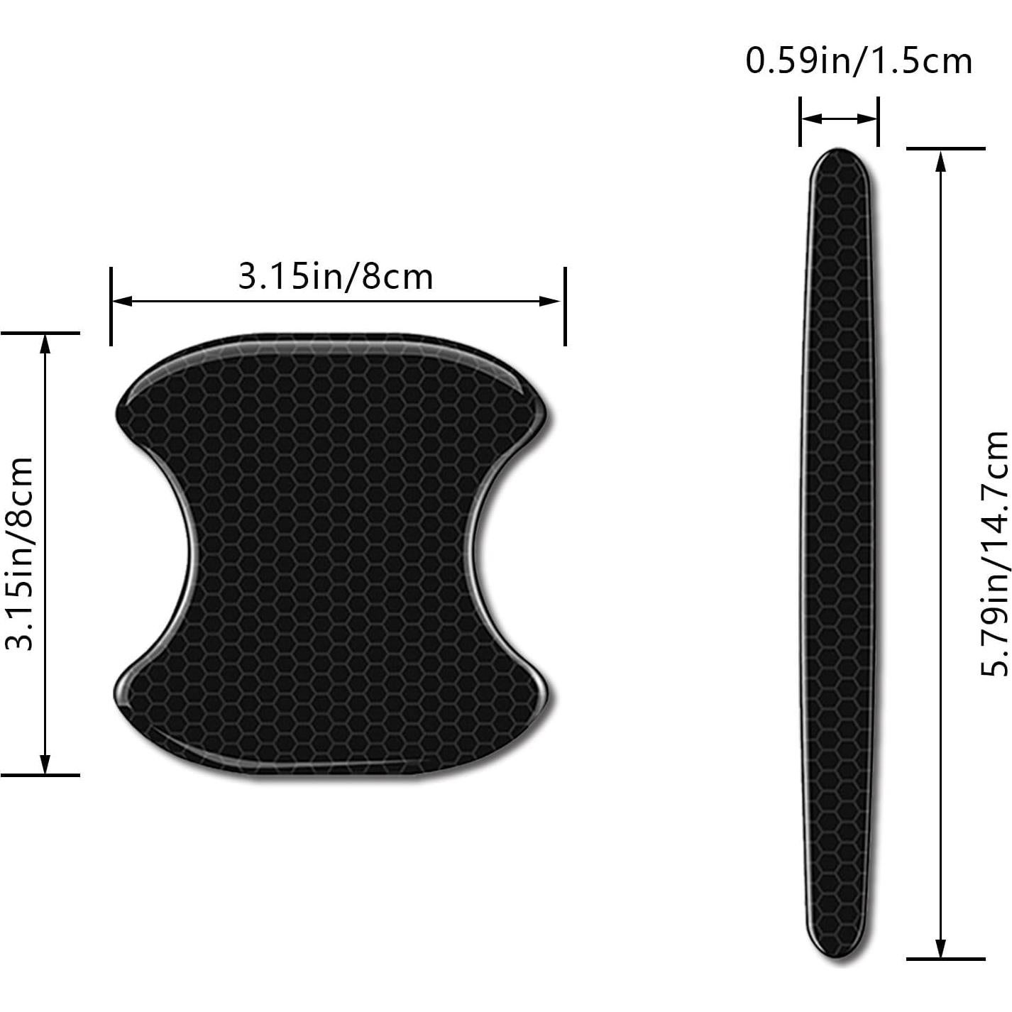 8Pcs Car Door Handle Bowl Sticker, Reflective Car Door Handle Paint Scratch Protector, Self-Adhesive Scratch Collision Protection Guard, Auto Exterior Decor Universal for SUV Truck RV (Black)