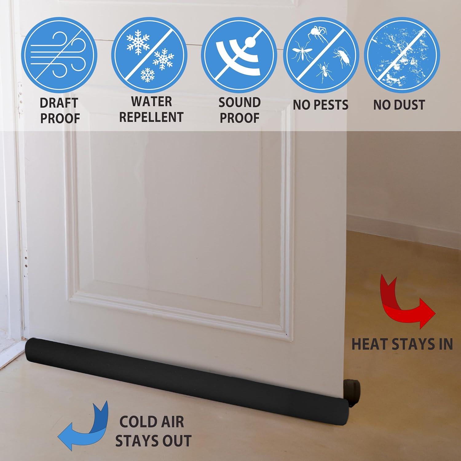 Tapón de Corriente Twin Draft Guard Negro 71.12 cm x 3.81 cm