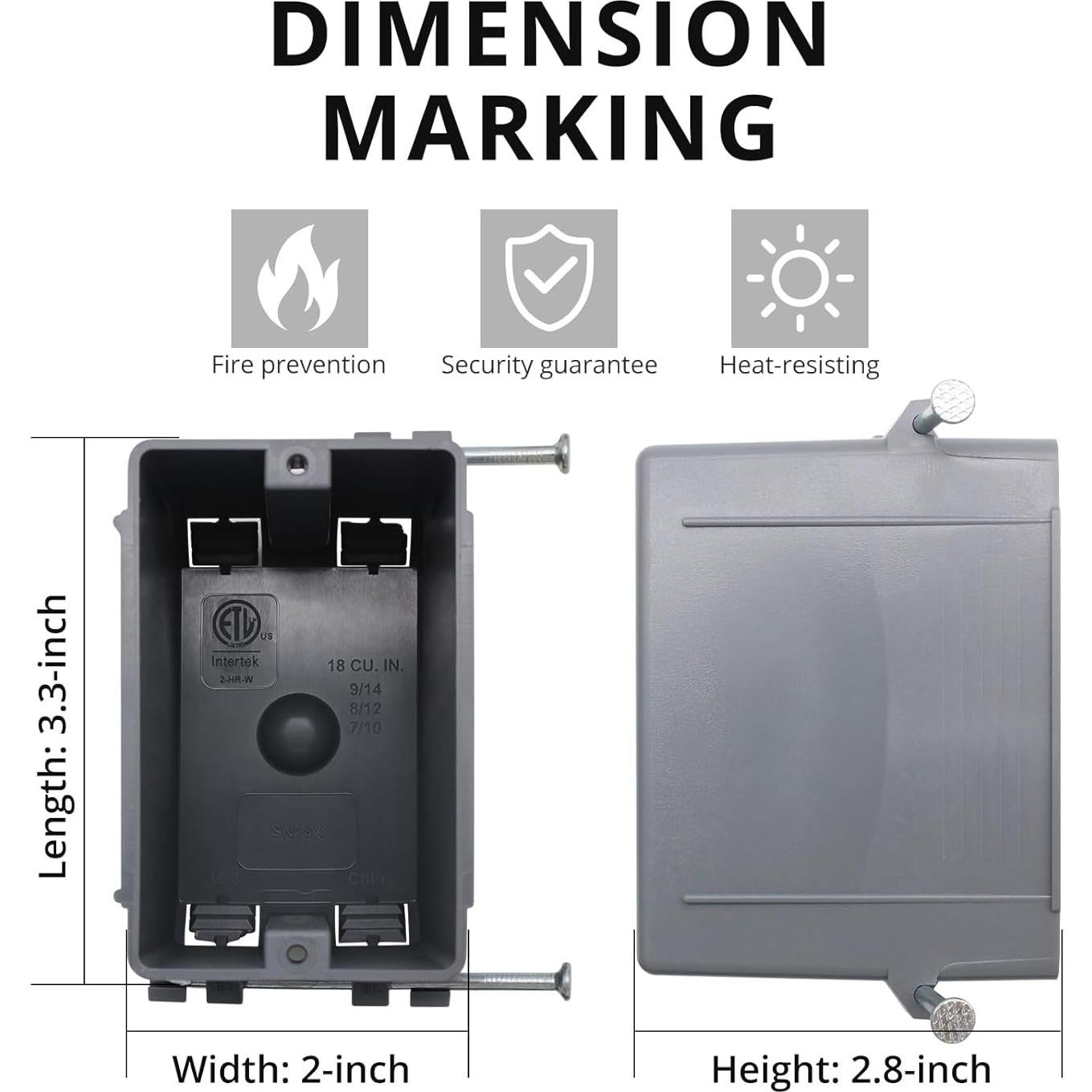 Caja de salida eléctrica 1 gang AIRTAK gris 9.53x5.72x7.30 cm