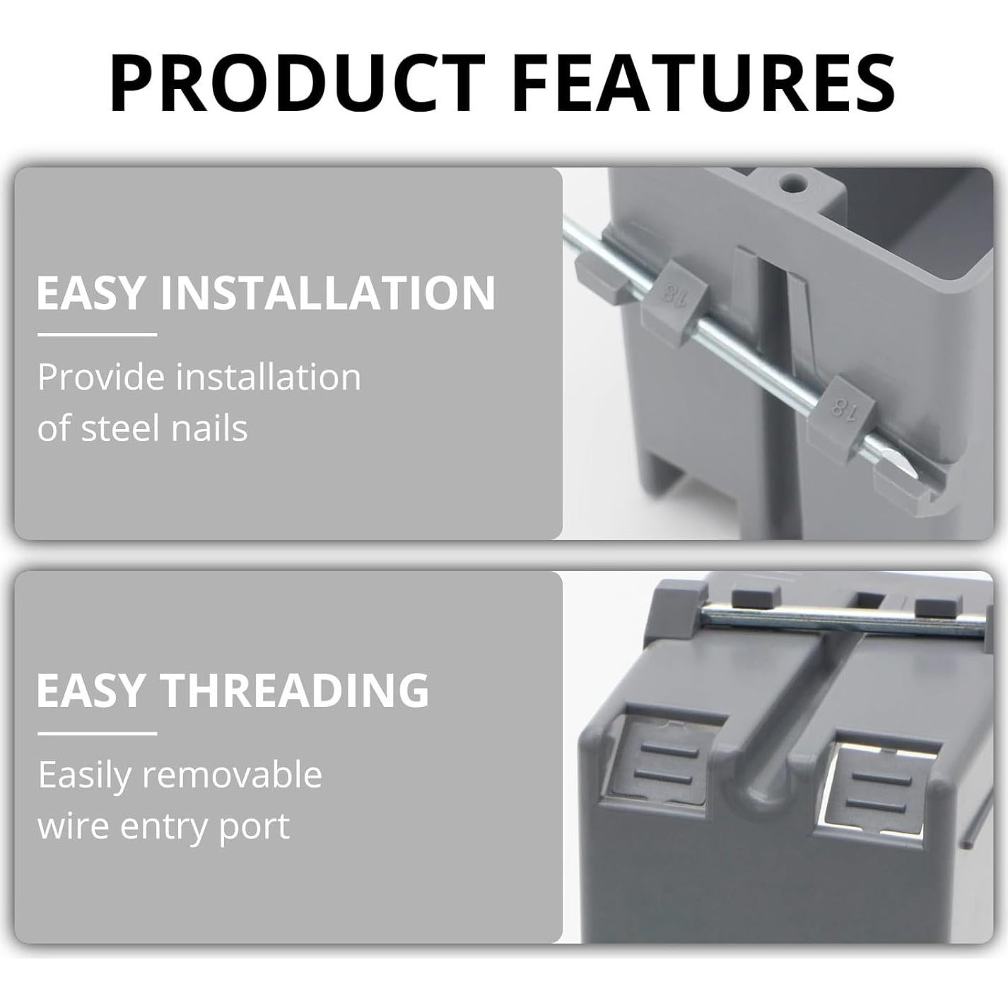 Caja de salida eléctrica 1 gang AIRTAK gris 9.53x5.72x7.30 cm