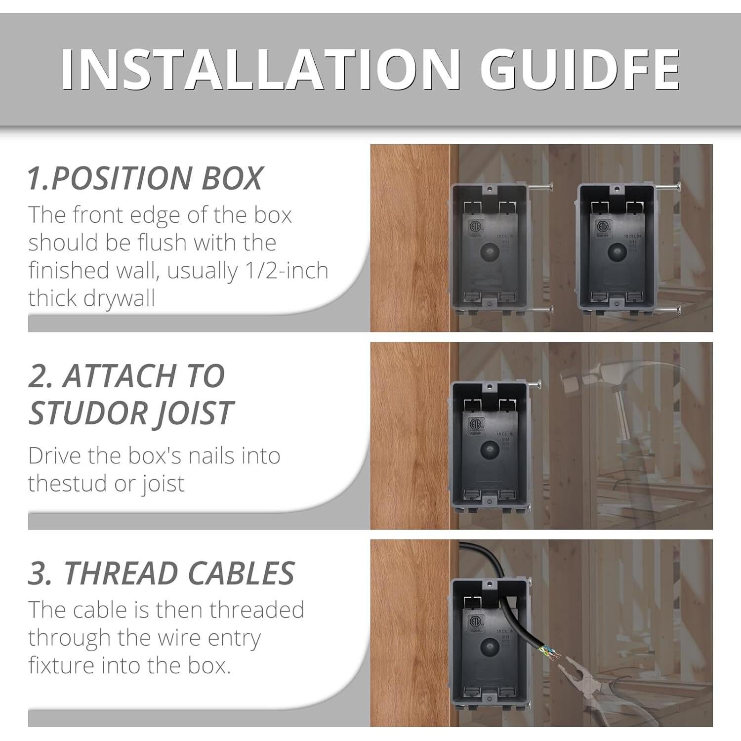 Caja de salida eléctrica 1 gang AIRTAK gris 9.53x5.72x7.30 cm