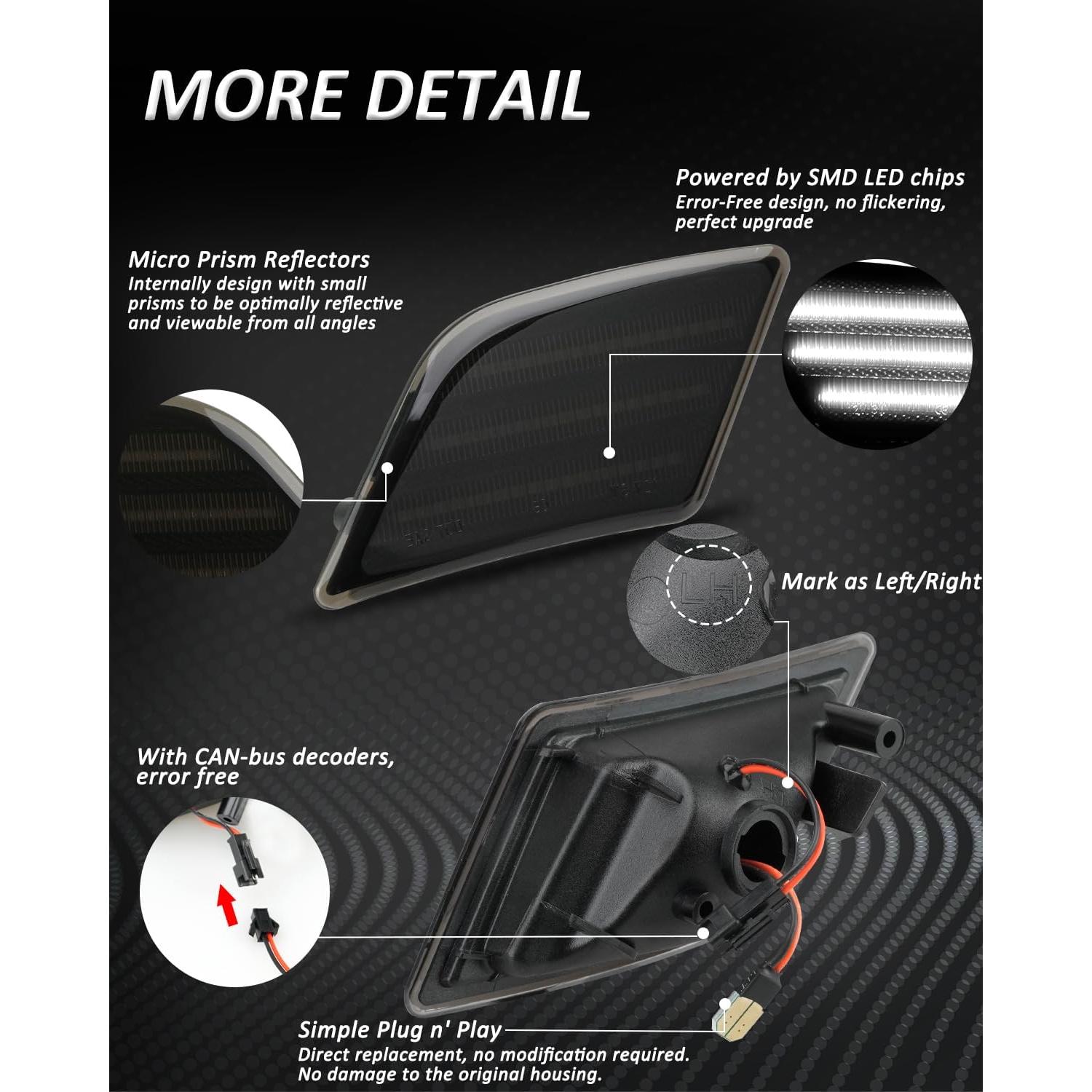 Luces LED Marcador Lateral Bestview para Mercedes W204