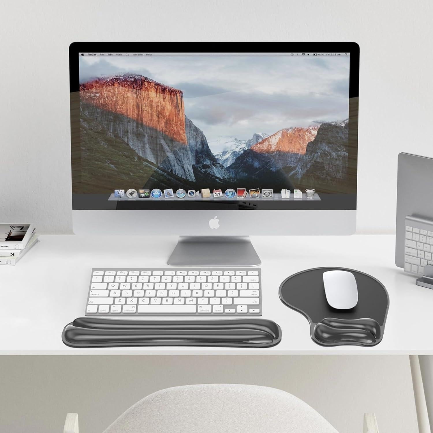 Juego de reposamuñecas ergonómico Laokiiy para teclado y mouse