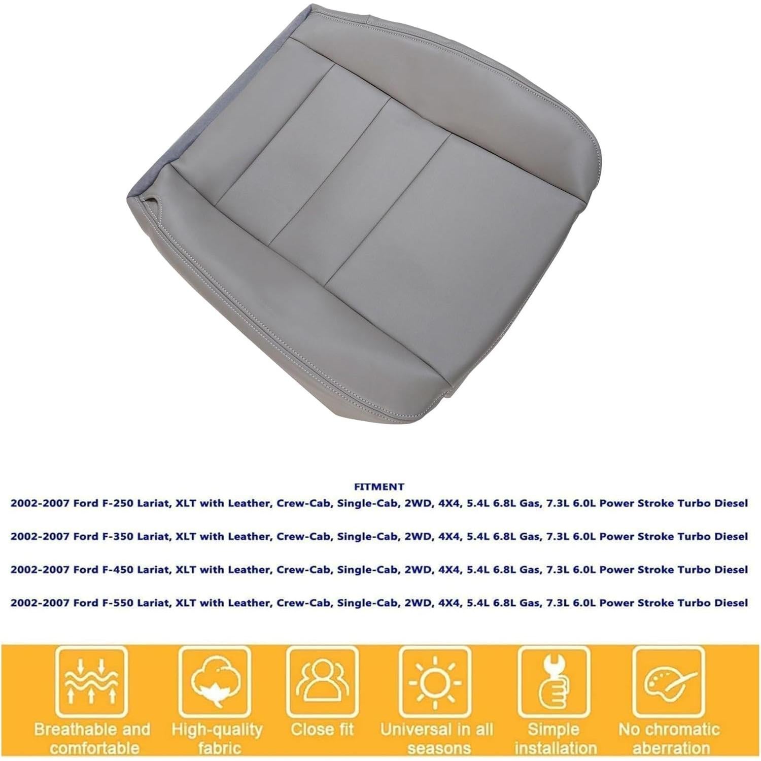 Cubierta de Asiento de Cuero GXARTS Gris Flint para Ford