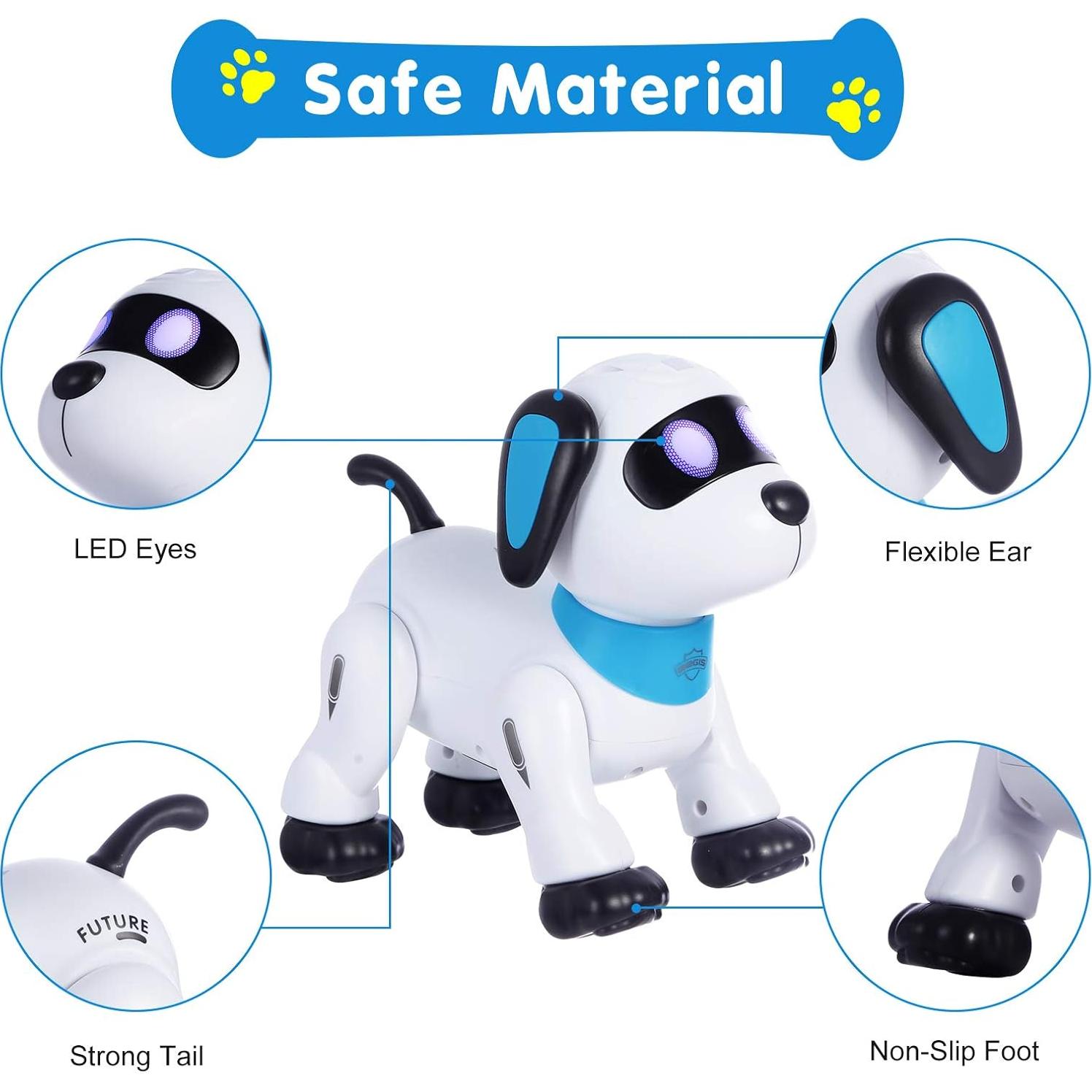 Perro Robot Control Remoto Yiman Azul - Juguete Interactivo 3+