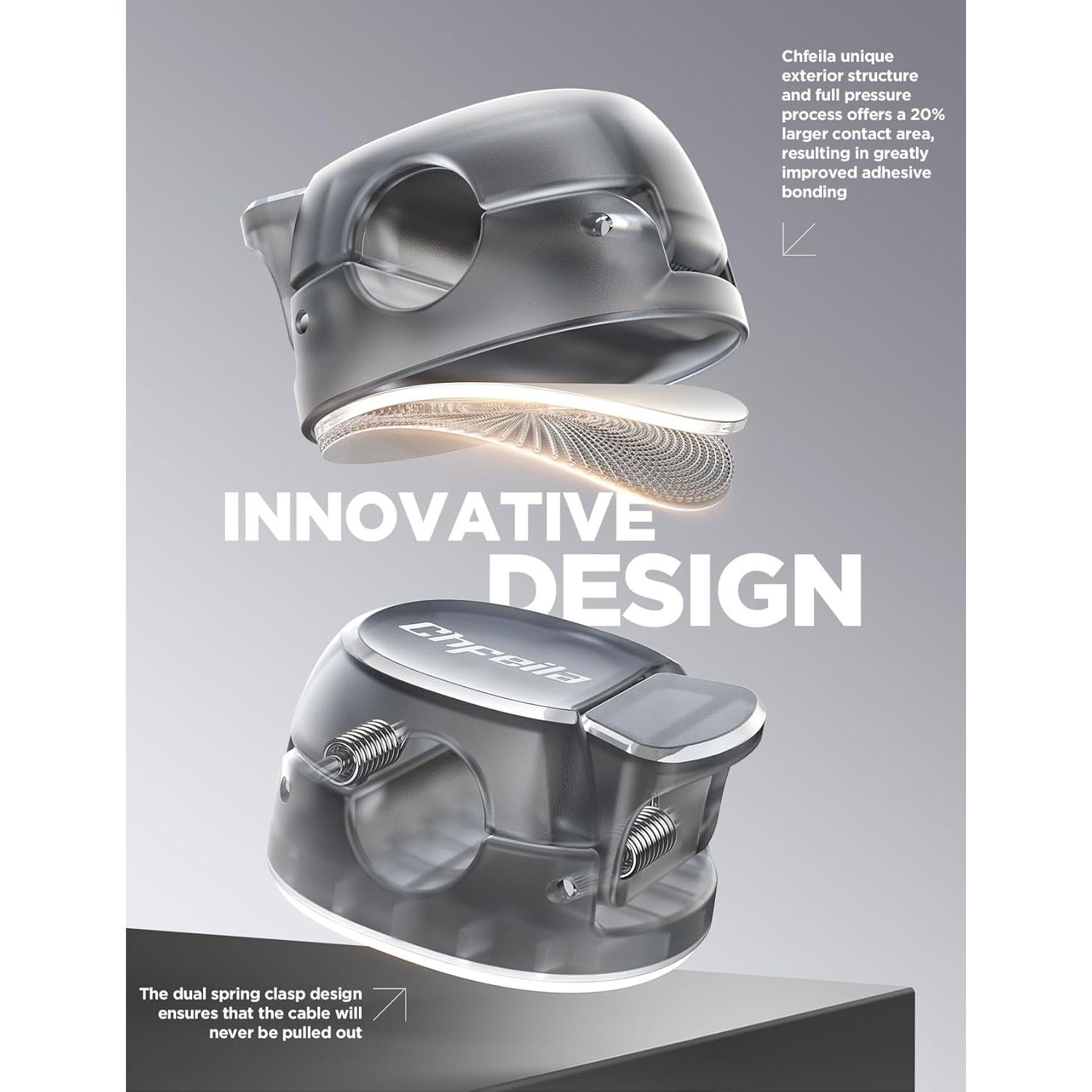 Clip Organizador de Cables Chfeila 6 Paquete Negro Transparente