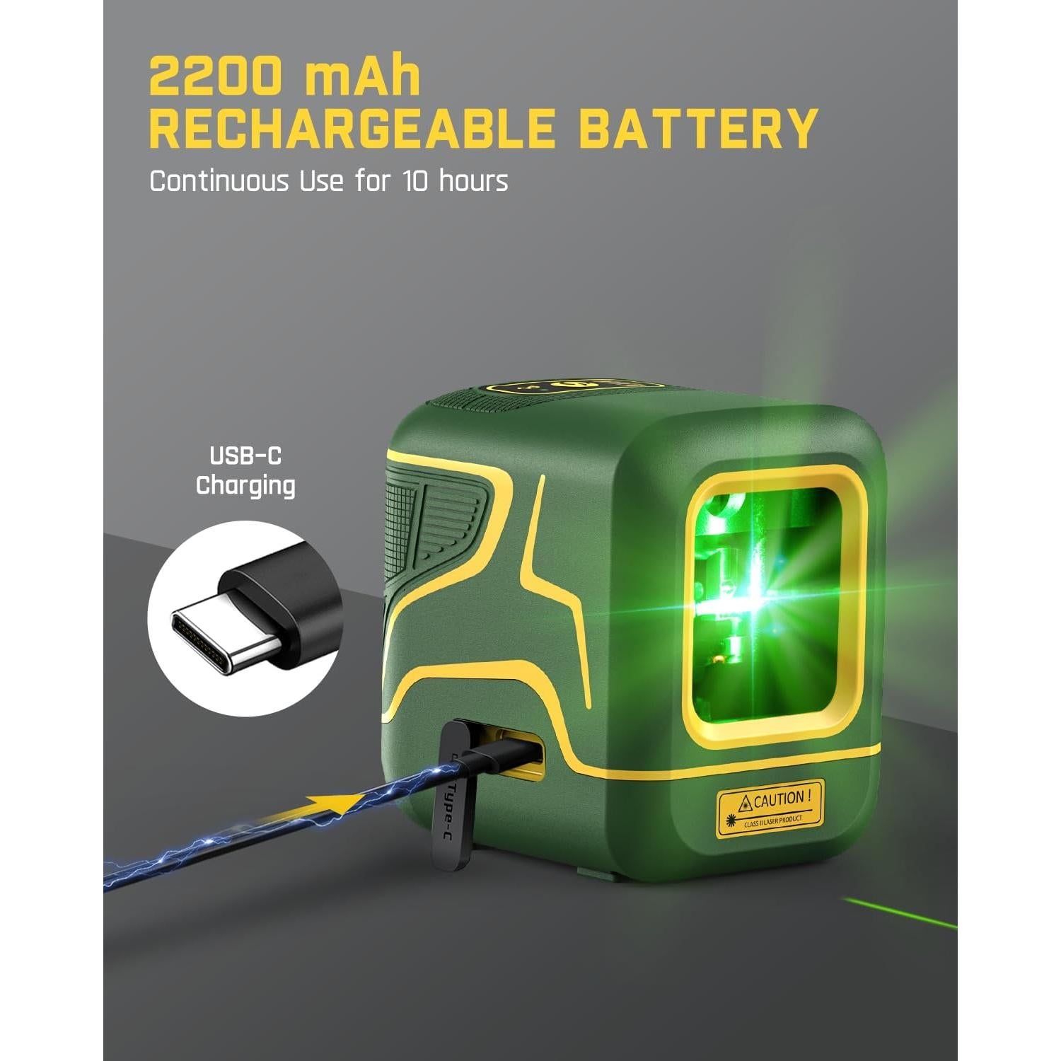 Fanttik D2 Pocket Green Laser Level, 100 ft Self-Leveling Cross Line Laser, Type-C Rechargeable, Rotatable 360 Degree, Pulse Mode, Magnetic Bracket, Carrying Pouch, for Picture Hanging and Home DIY