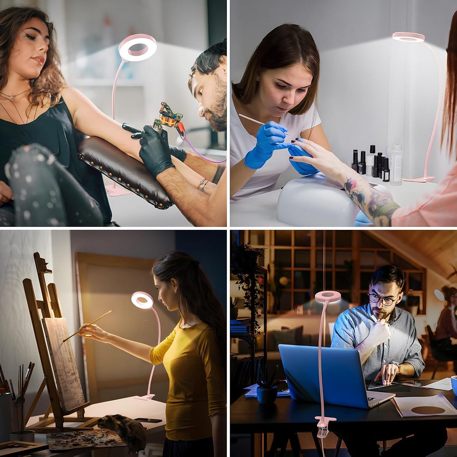 Lámpara de Escritorio LED iZELL Rosa 3 Modos 10 Brillos