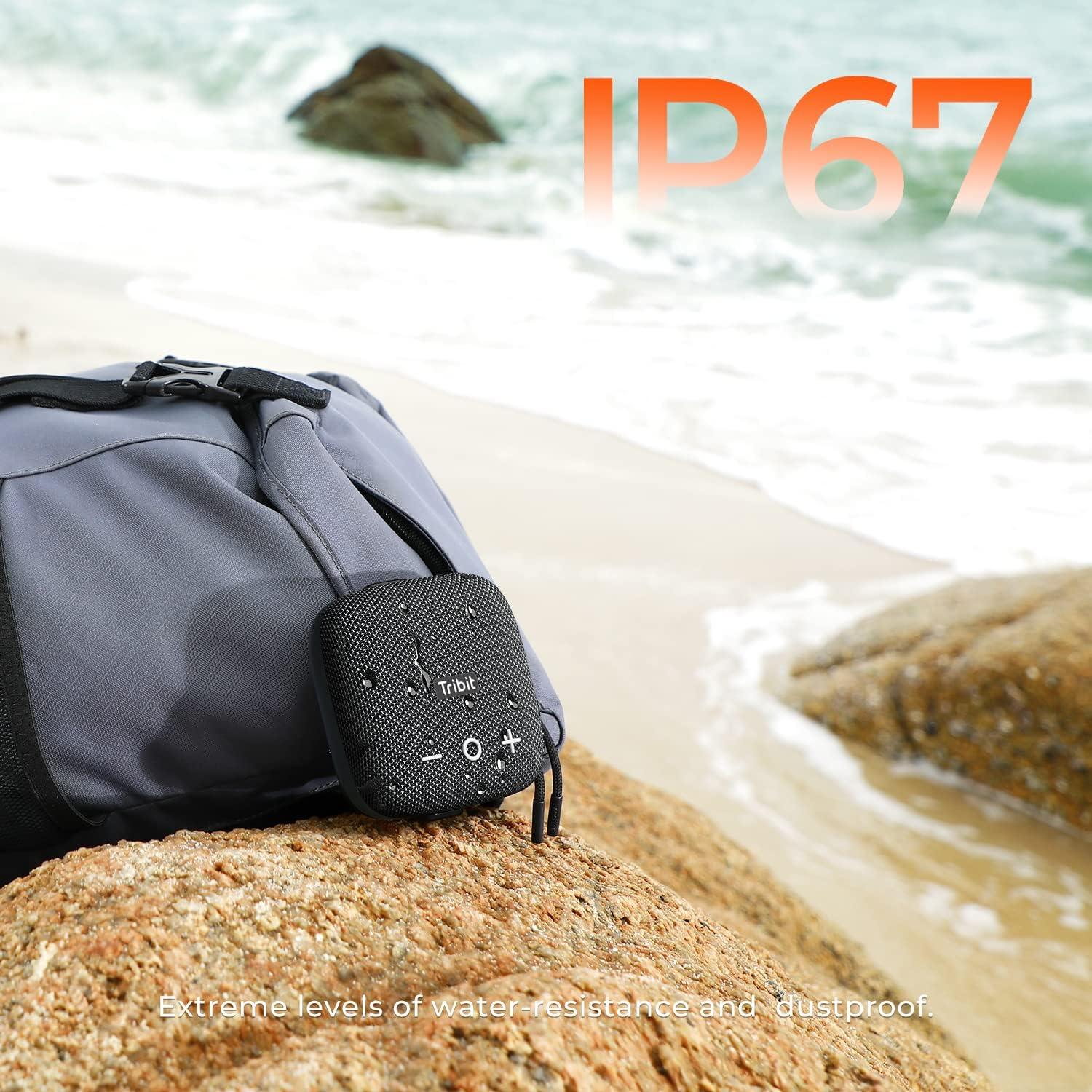 Tribit StormBox Micro 2 Wireless Portable Speaker: 10W Loud Deep Bass Sound, IP67 Waterproof Bike Speaker with Bluetooth 5.3, 12Hrs Playtime, TWS Pairing for Camping Travel Hiking