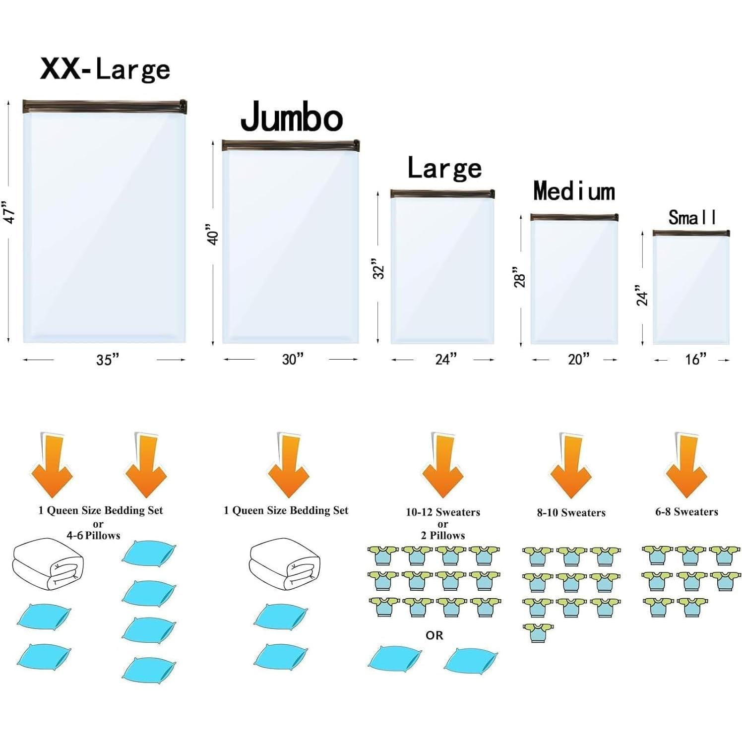 10 Bolsas de Almacenamiento al Vacío GONGSHI con Bomba Eléctrica