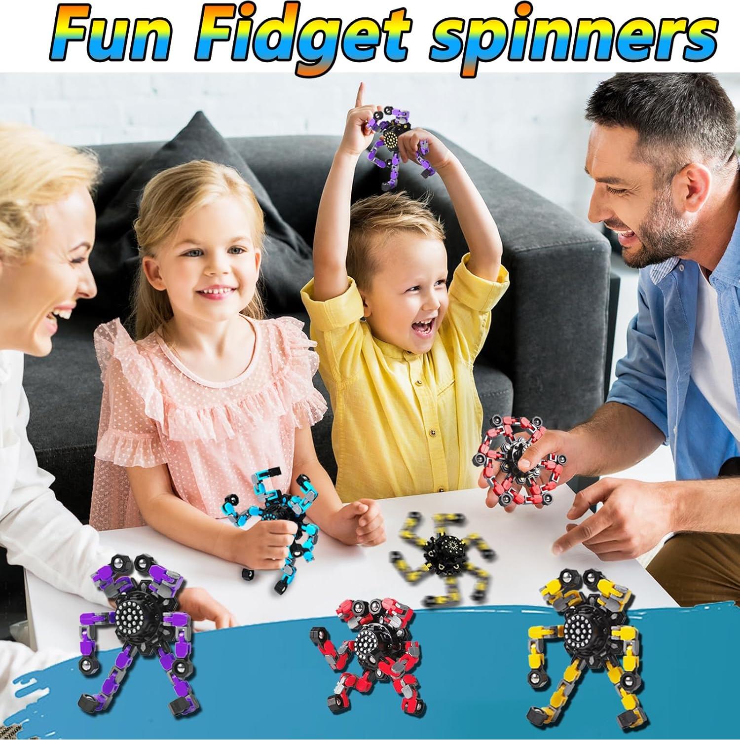 12pcs Juguetes Antiestrés Giradores Deformables para Niños