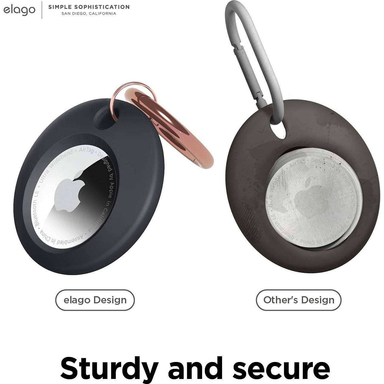 Funda Básica elago para AirTag - Silicona Grado Alimenticio, Negro