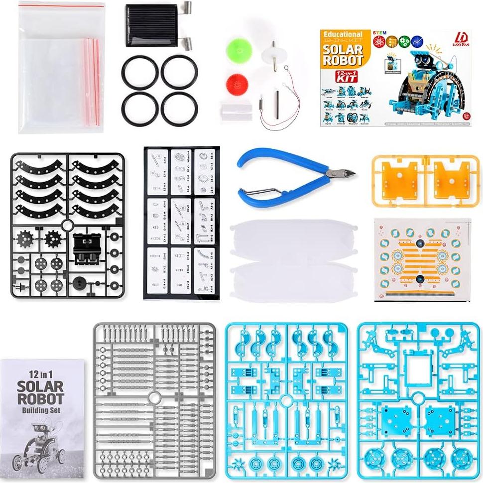 Kit de Robot Solar STEM Lucky Doug 12-en-1 para Niños 8-13 Años