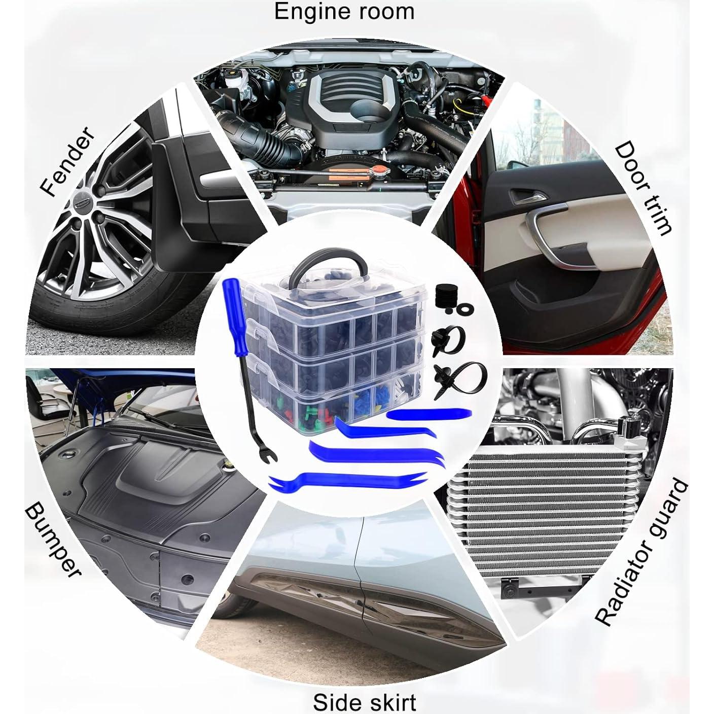 Kit de Clips de Retención JNLK 1365 Piezas para Autos