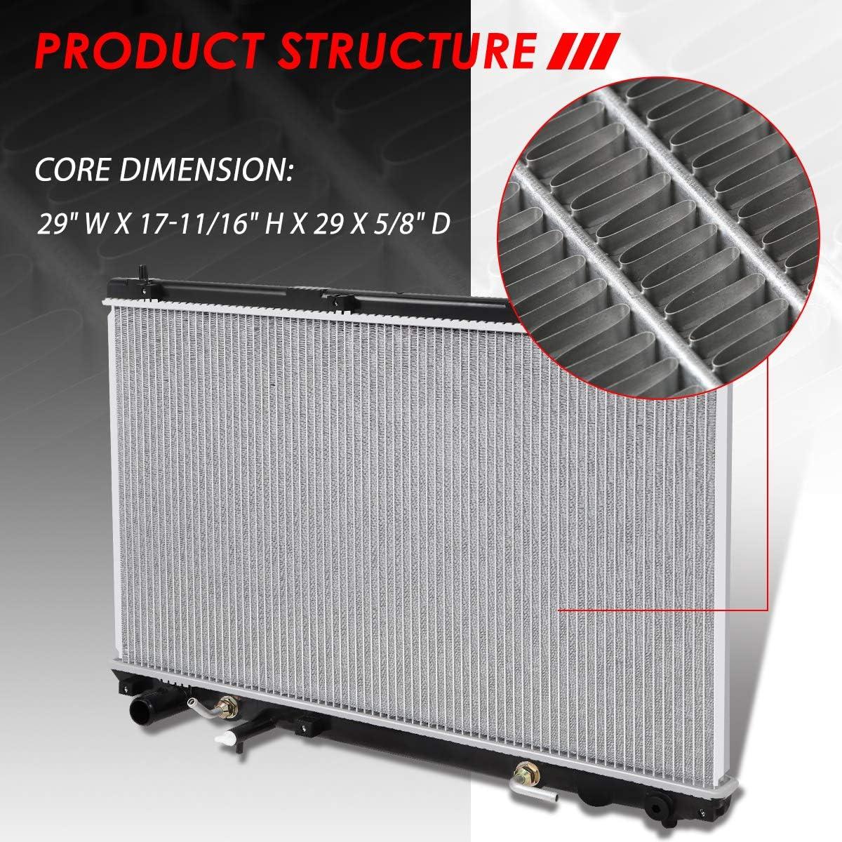 Radiador Auto Dynasty 1 Fila Aluminio para Toyota Highlander 2001-2003