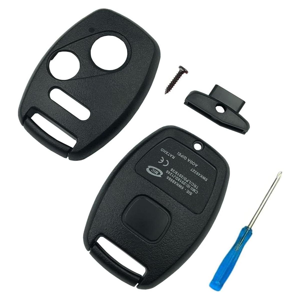 Funda de llave Honda Accord Civic CRV 3 Botones Negra