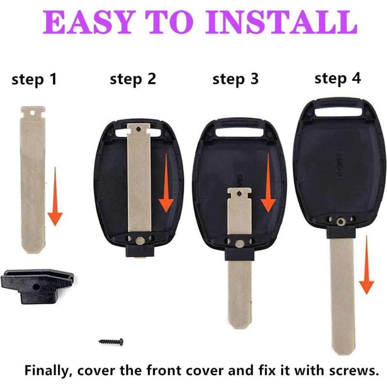 Funda de llave Honda Accord Civic CRV 3 Botones Negra