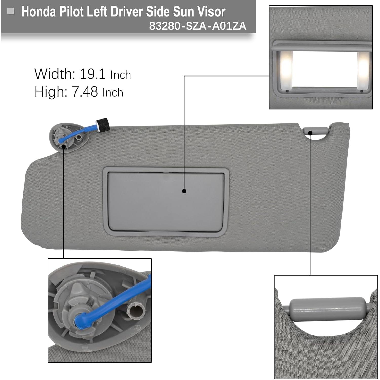 Visera del sol CRAZYPARTS para Honda Pilot 2009-2015 gris