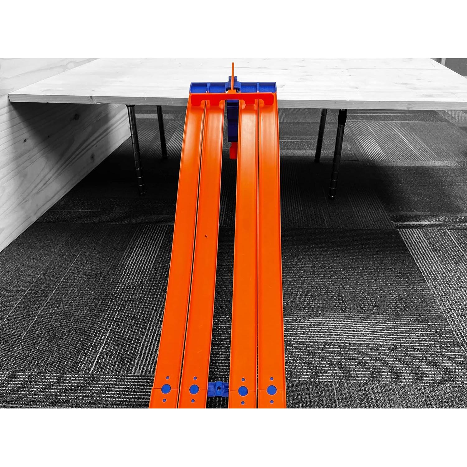 Abrazadera Hot Wheels con Puerta de Inicio 4 Carriles Azul/Naranja