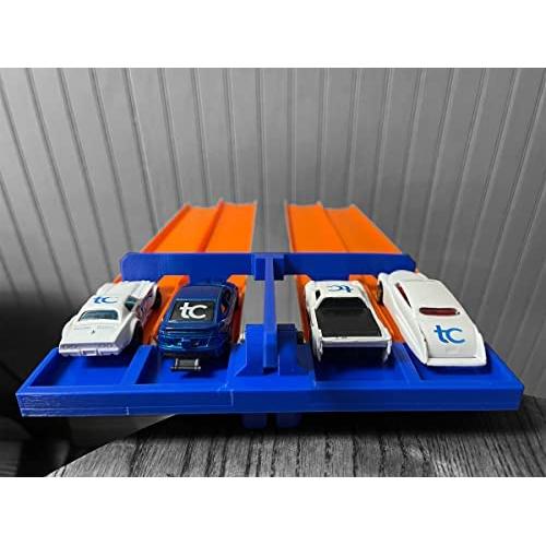 Abrazadera Hot Wheels con Puerta de Inicio 4 Carriles Azul/Naranja