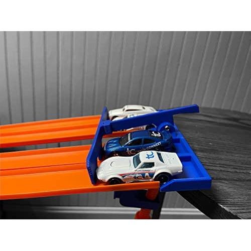 Abrazadera Hot Wheels con Puerta de Inicio 4 Carriles Azul/Naranja