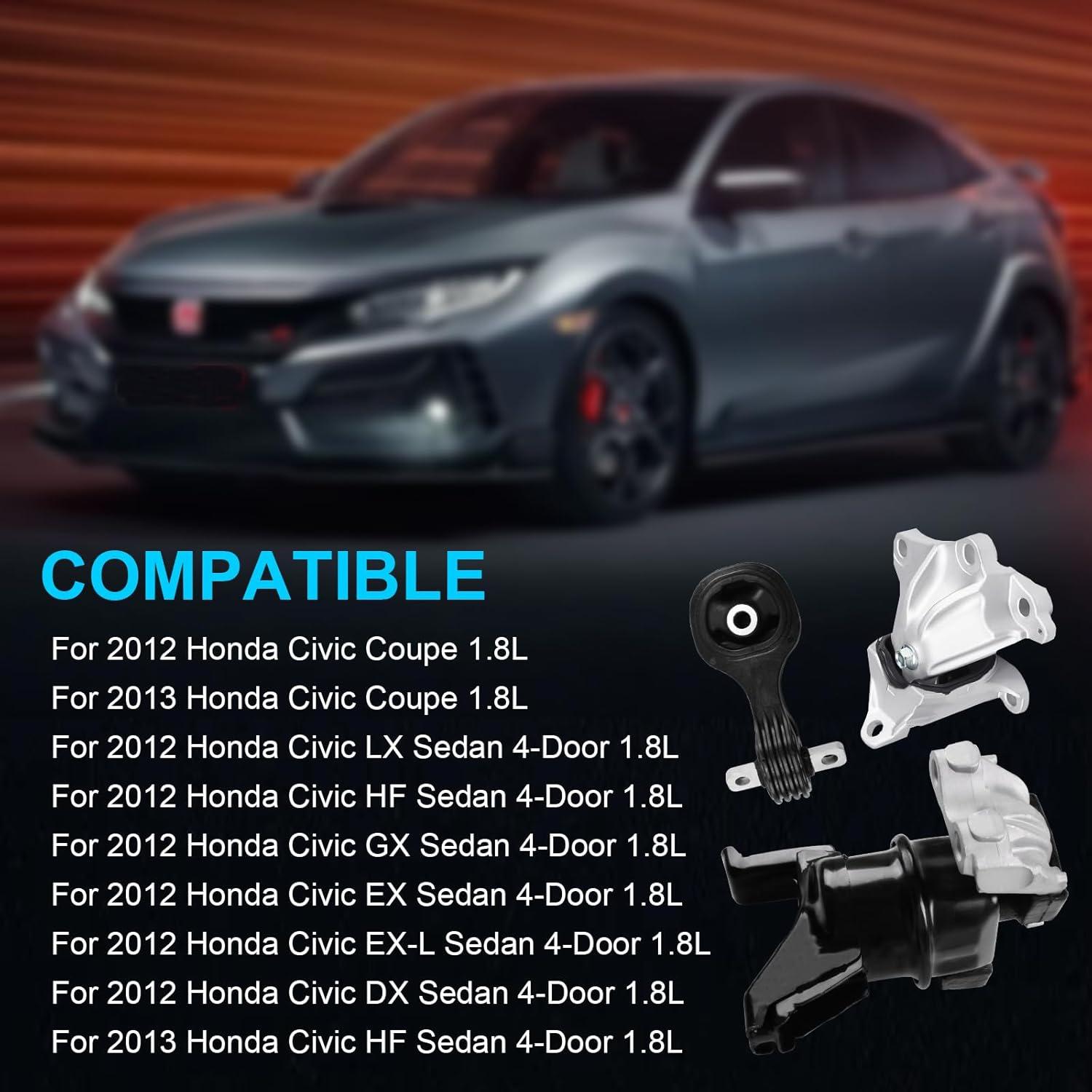 Kit Soportes Motor Honda Civic 1.8L 2012-2013 Automático