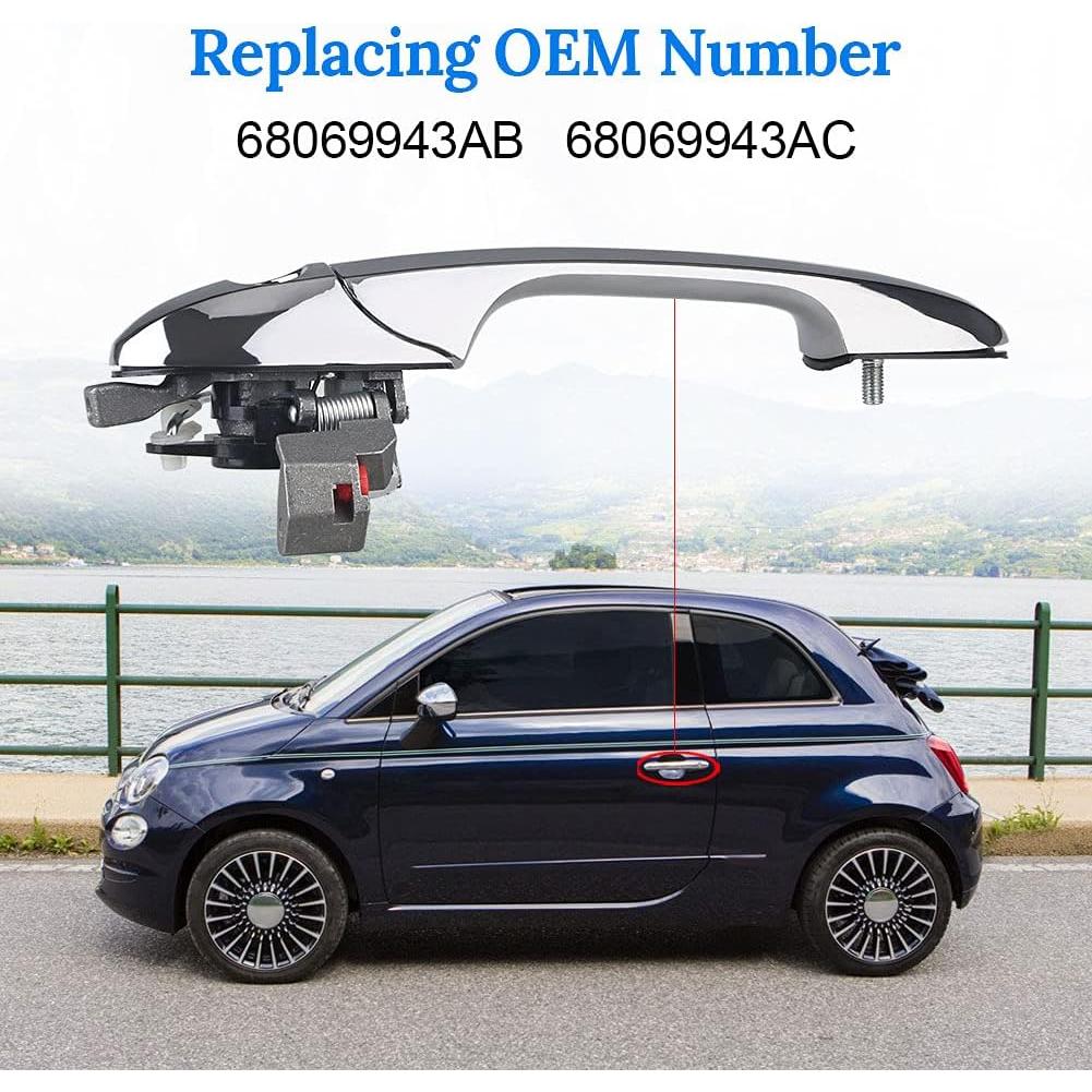 Mango de Puerta Exterior JDMON Cromado Izquierdo Fiat 500