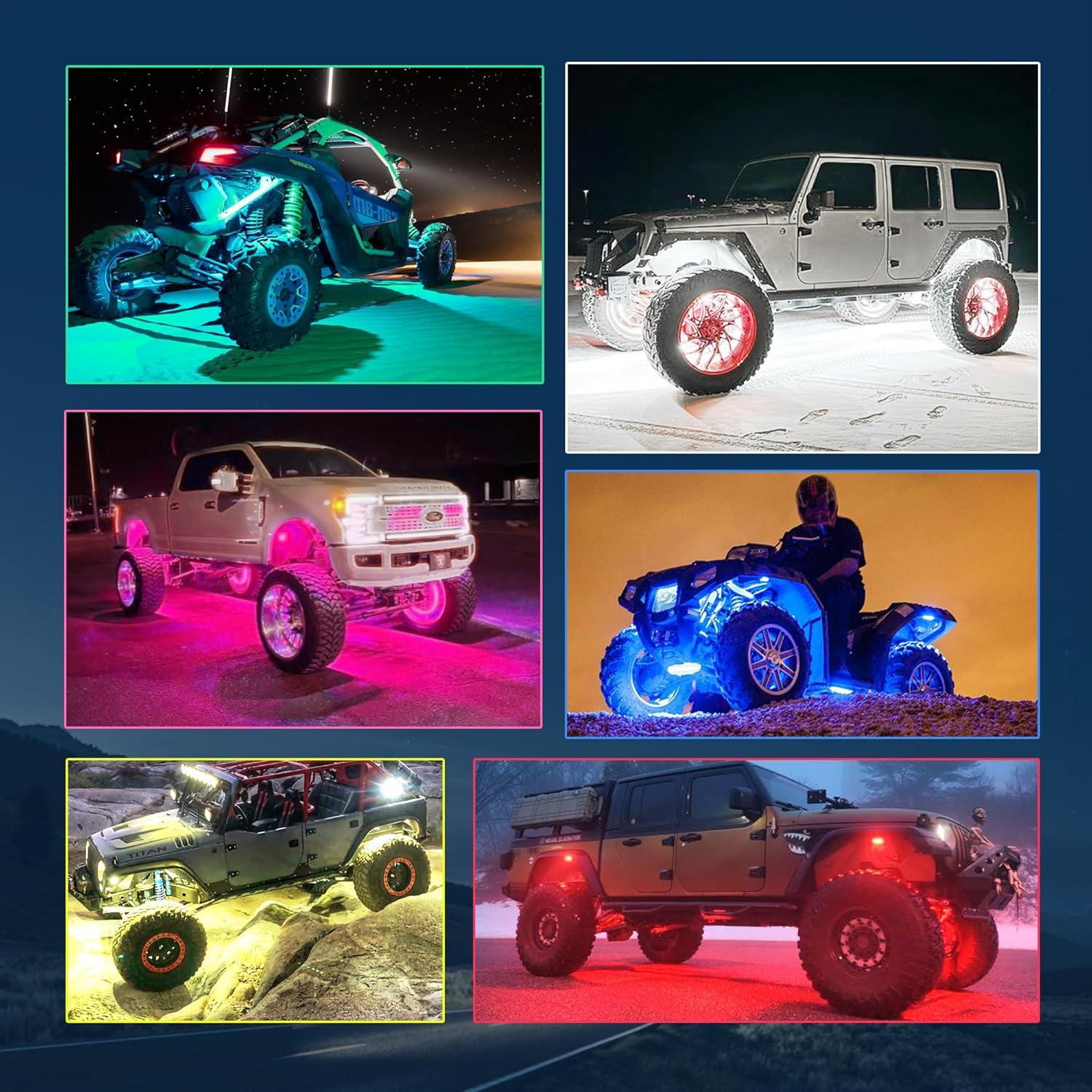 Luces LED Rock Curvadas MICTUNING C2 RGBW 8 Pods 40W