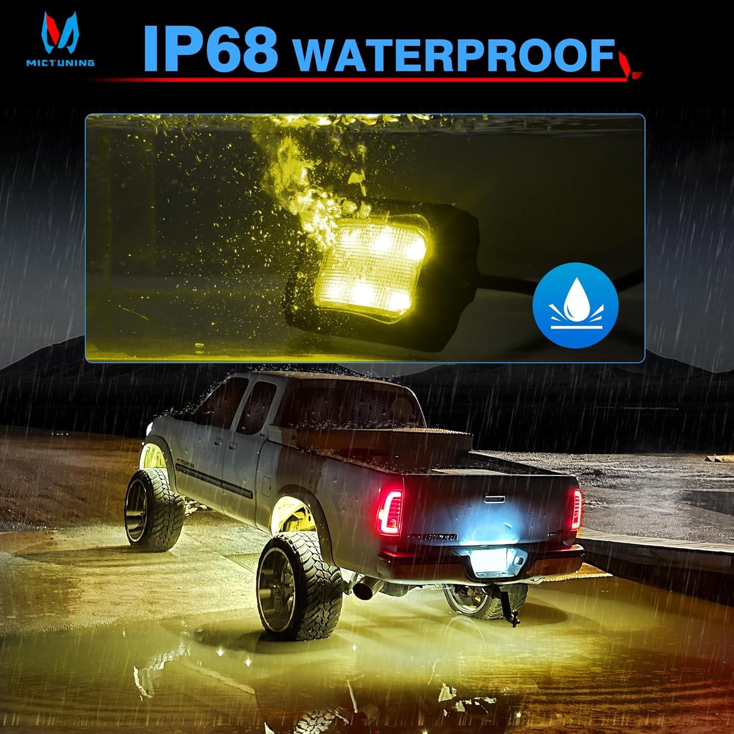 Luces LED Rock Curvadas MICTUNING C2 RGBW 8 Pods 40W