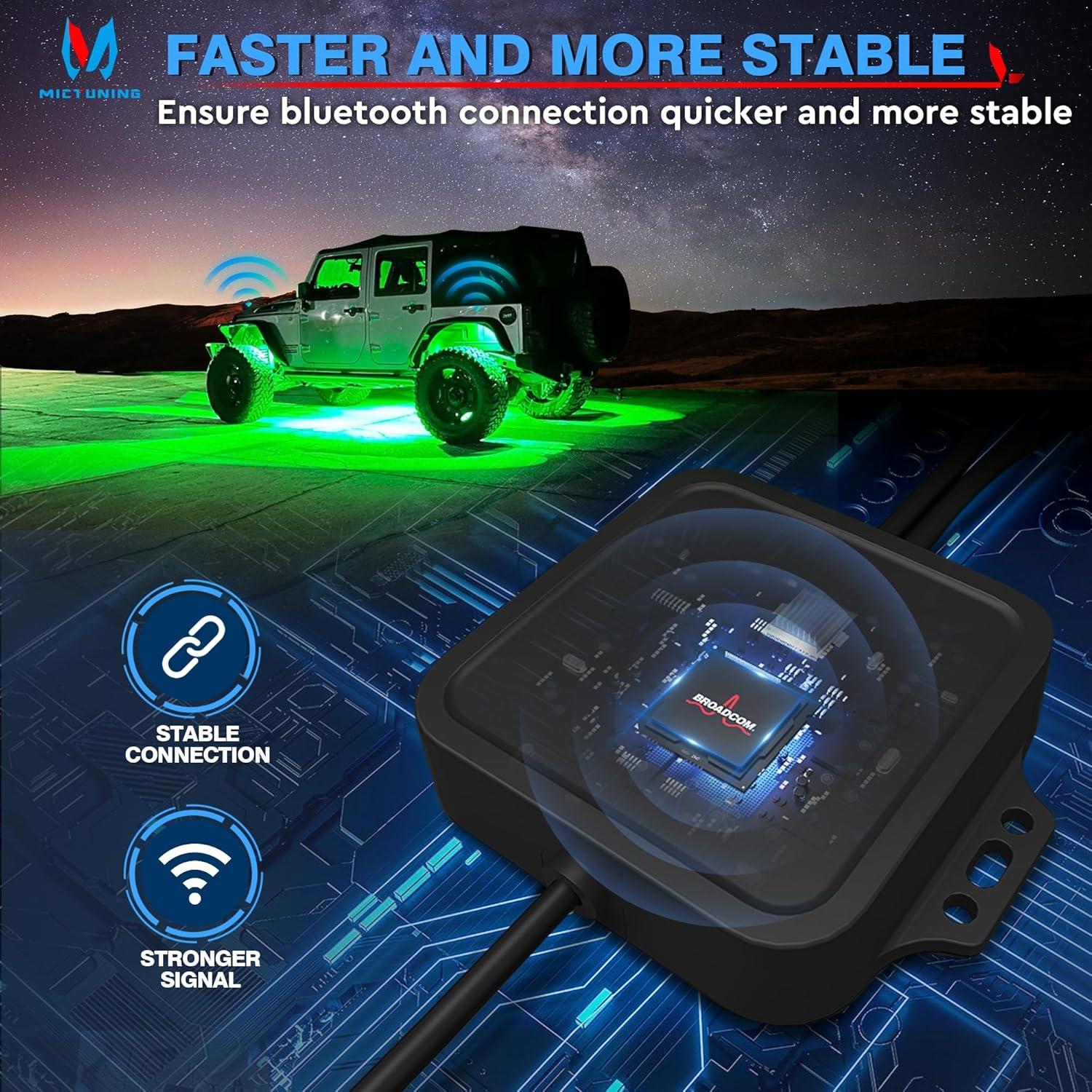 Luces LED Rock Curvadas MICTUNING C2 RGBW 8 Pods 40W