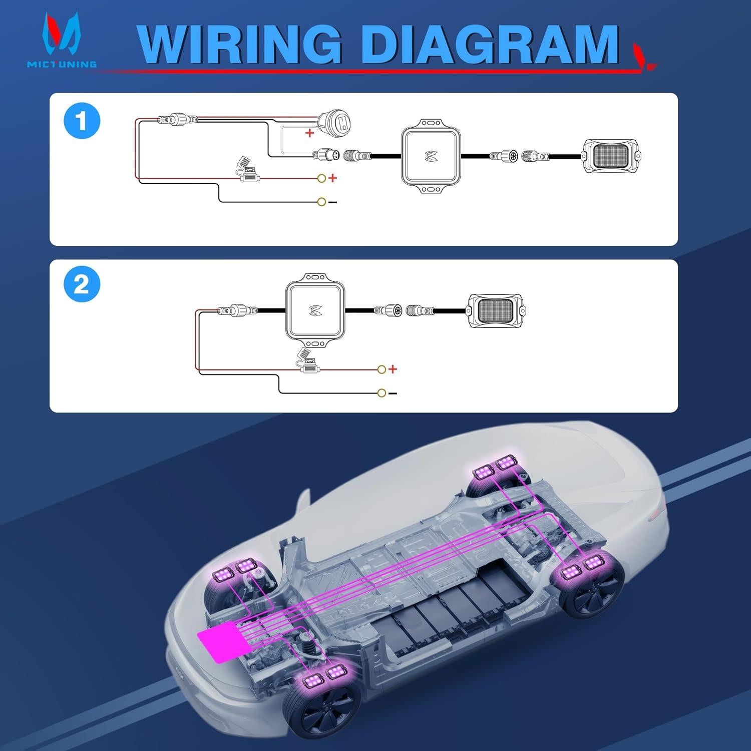 Luces LED Rock Curvadas MICTUNING C2 RGBW 8 Pods 40W