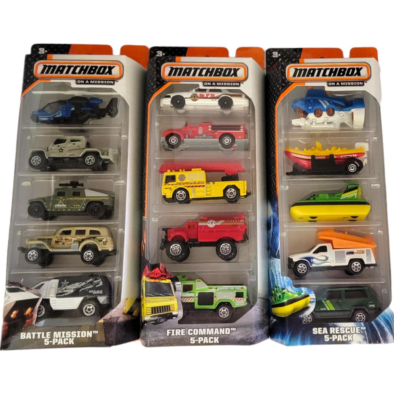 Juego de 15 coches Matchbox 3 paquetes temáticos 1:64