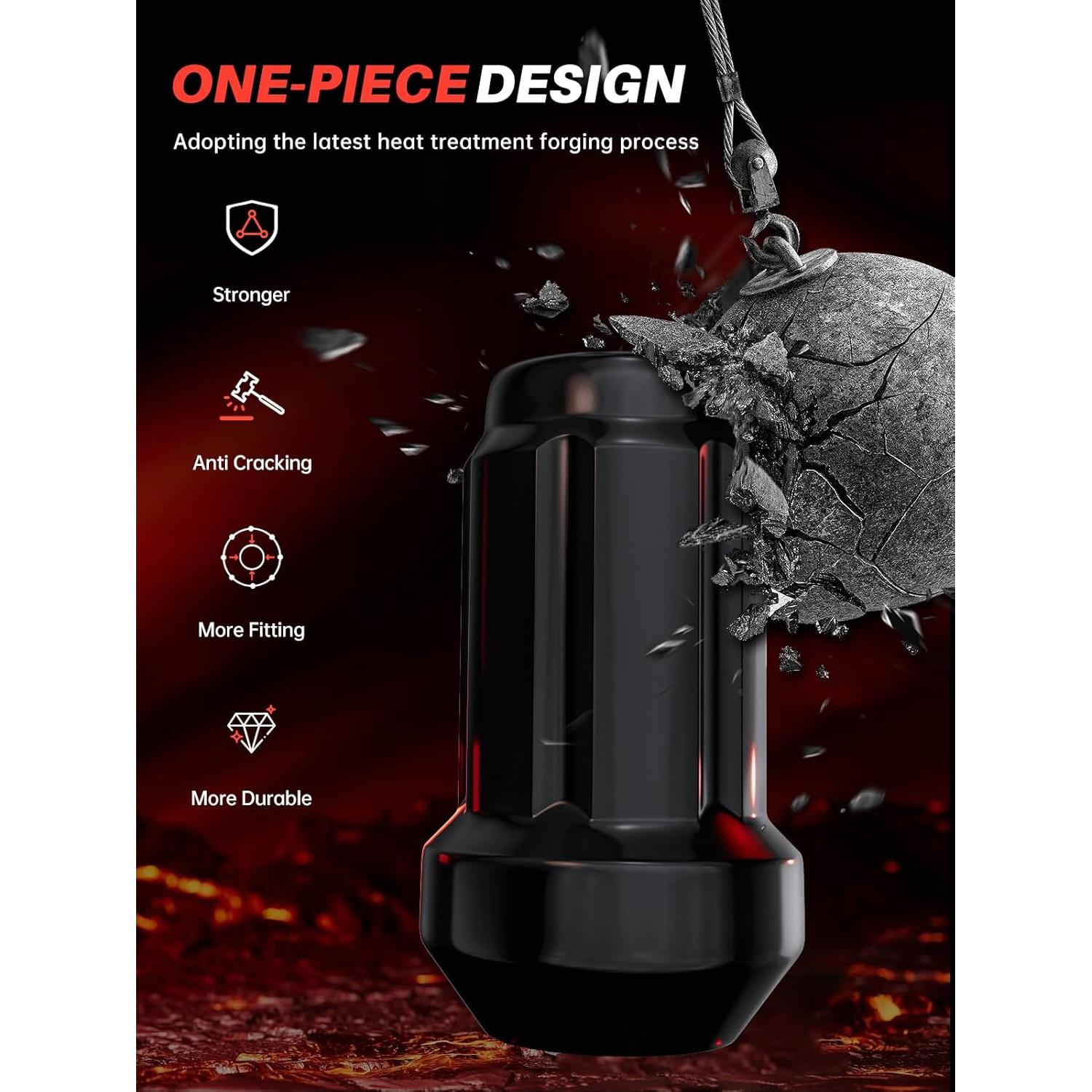 Tuerca de Llantas Sposuit M12x1.5 Negra - 20 Pcs para Chevrolet