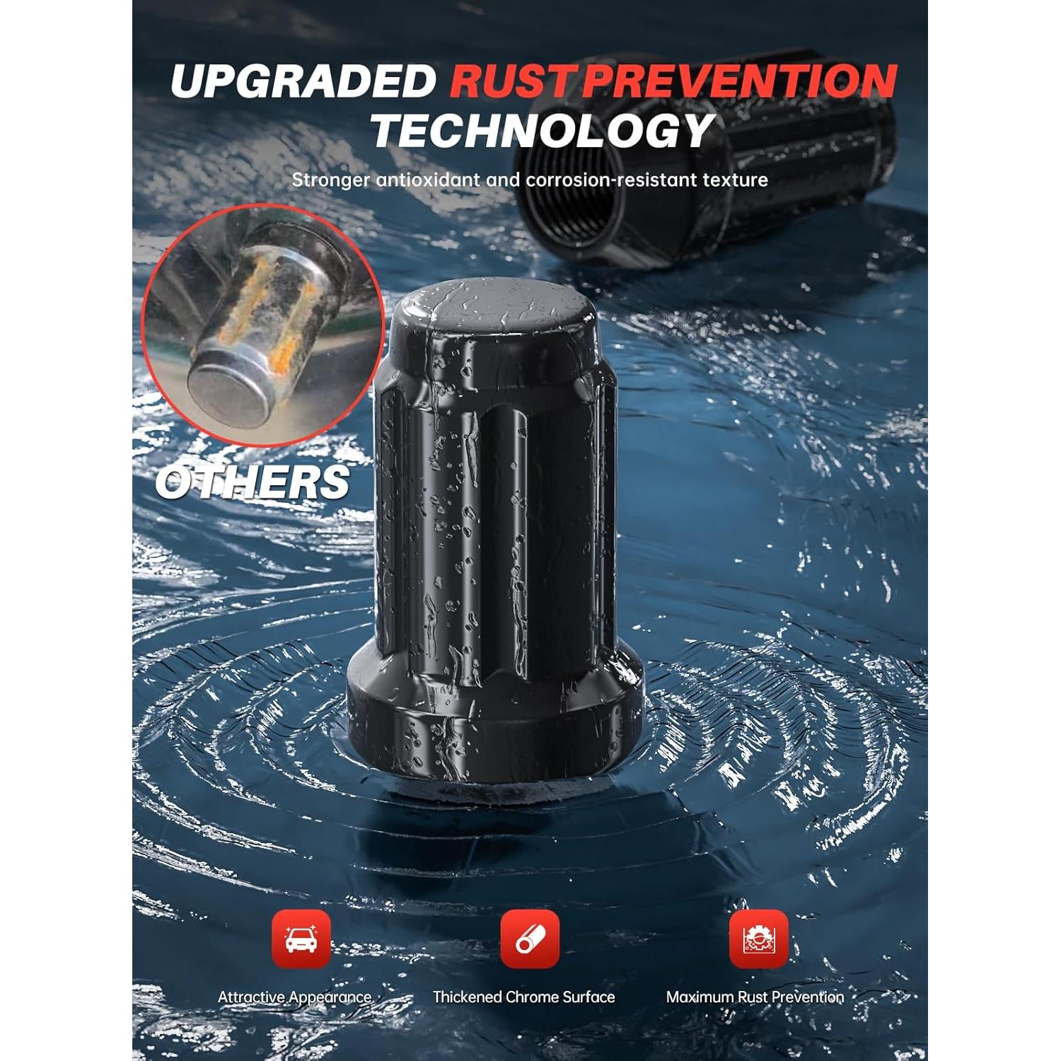 Tuerca de Llantas Sposuit M12x1.5 Negra - 20 Pcs para Chevrolet