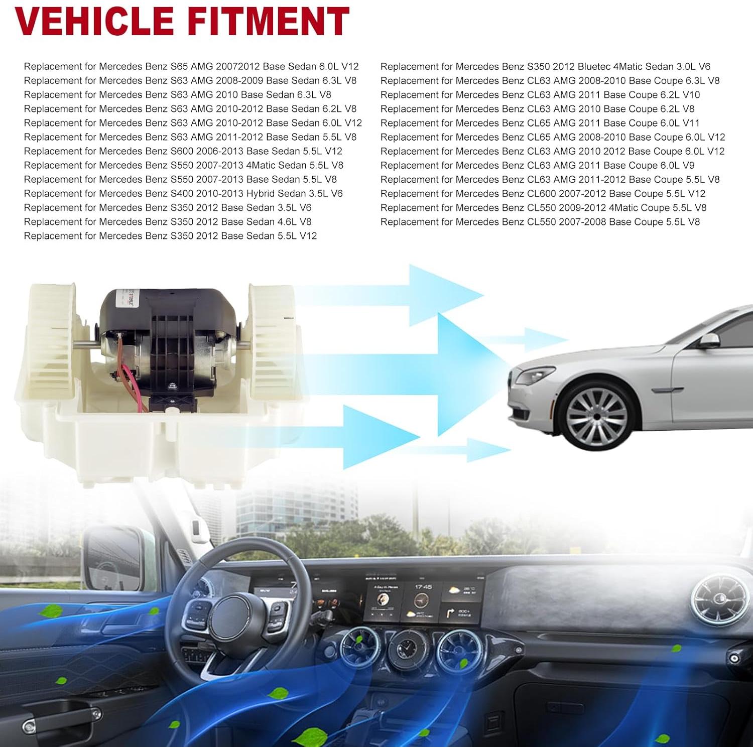 Motor de Soplador A/C TOPAZ 2218202714 Compatible Mercedes