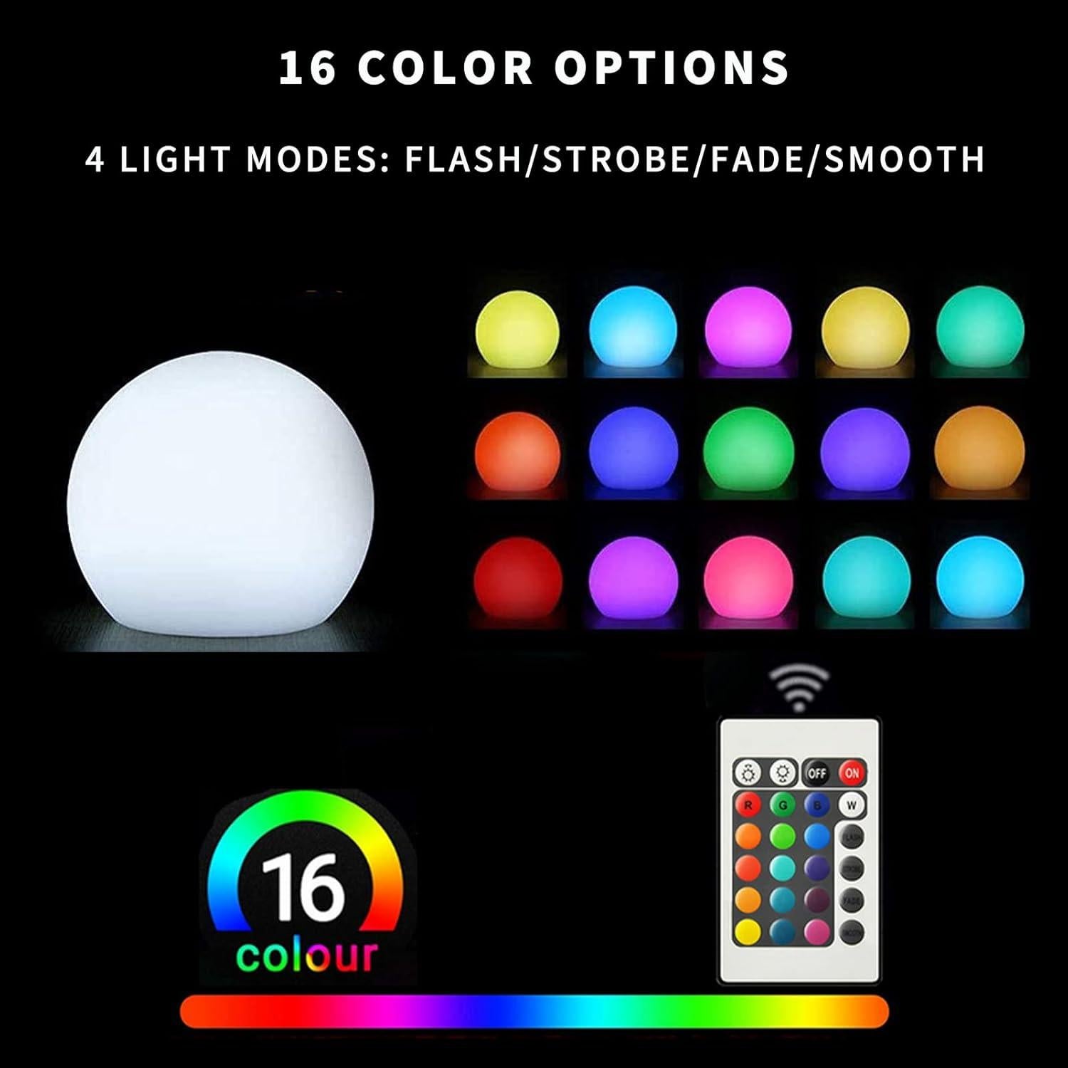 Luz Nocturna LED Censinda 20 cm Cambia de Color 16 Tonos