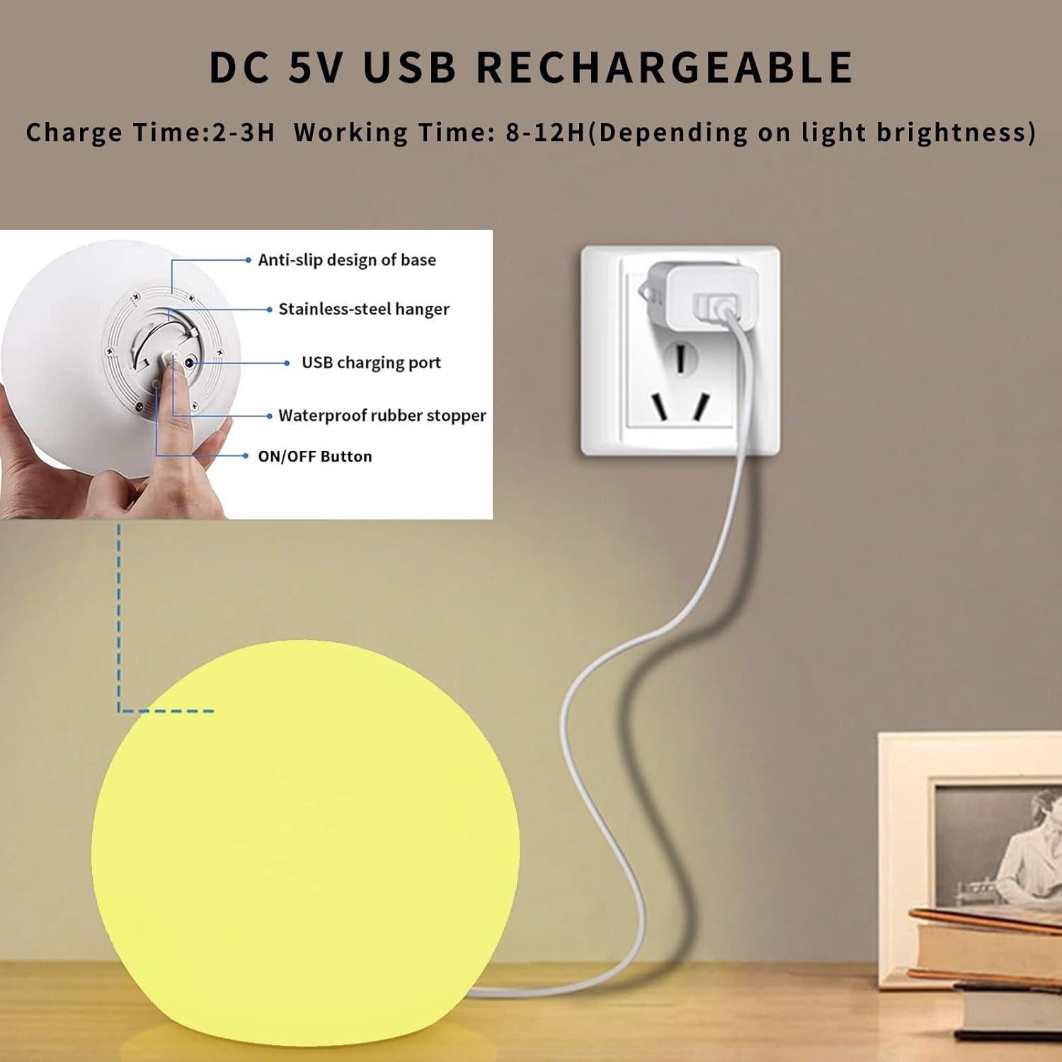 Luz Nocturna LED Censinda 20 cm Cambia de Color 16 Tonos