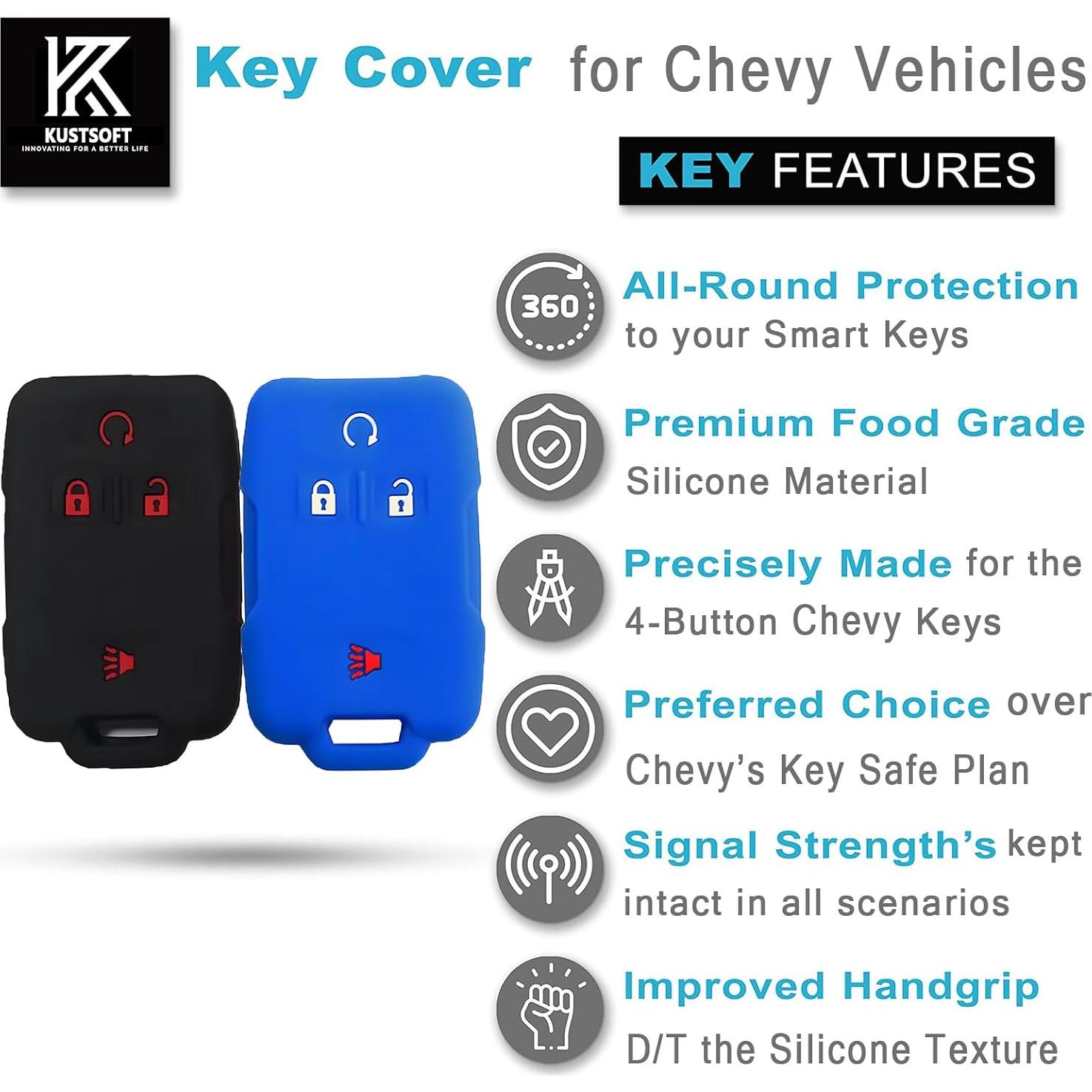 Funda de Llave Silicona KOSMIQ 2 Pcs Negro y Azul