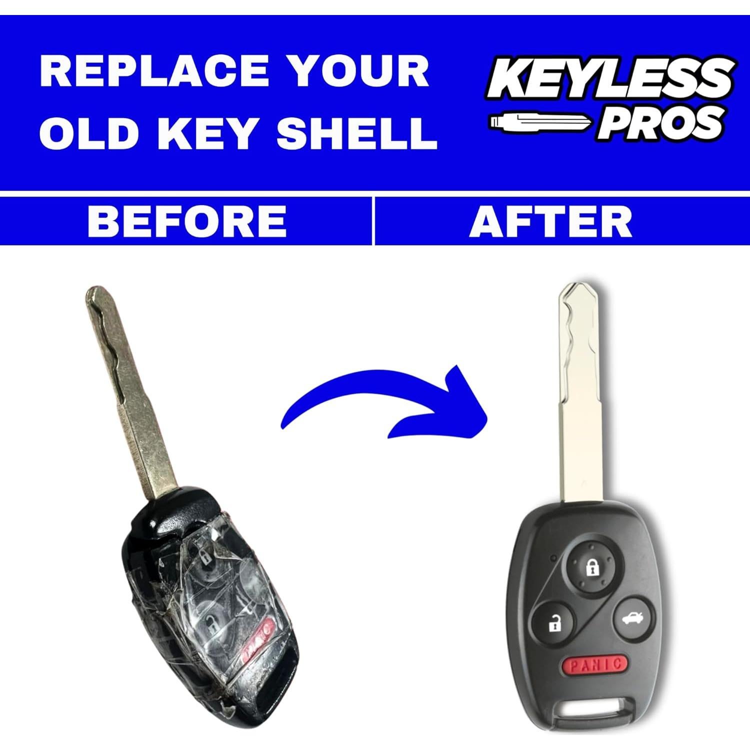 Carcasa de Llave Honda KEYLESSPROS 4 Botones Sin Corte