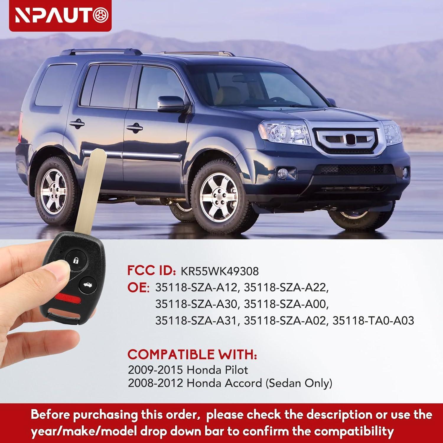 Llavero NPAUTO para Honda Pilot y Accord 2008-2015