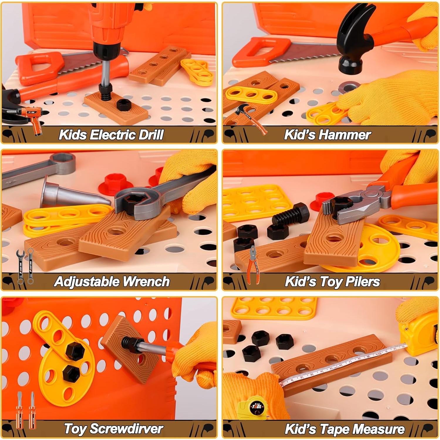 Juego de Banco de Herramientas MAGIC4U 95PCS para Niños